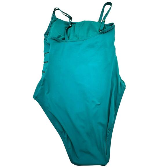 BLEU ROD BEATTIE Womens 10 Teal Green Behind the Seams Padded One Piece Swimsuit - Picture 5 of 10